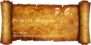 Pribill Orsolya névjegykártya